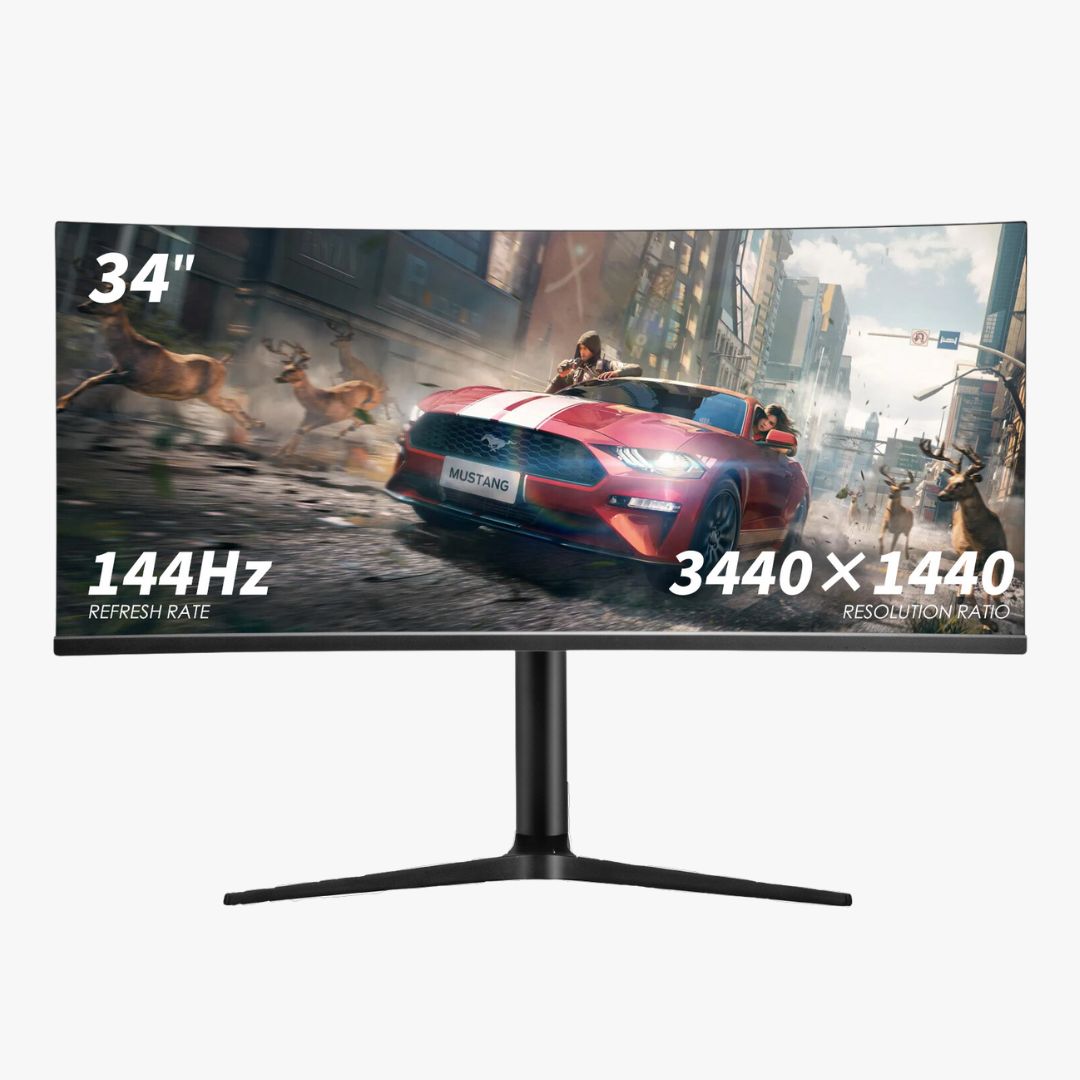 Rehisk RE-344KV2 - 34-Inch Curved Computer Monitor - Immersive Viewing Experience